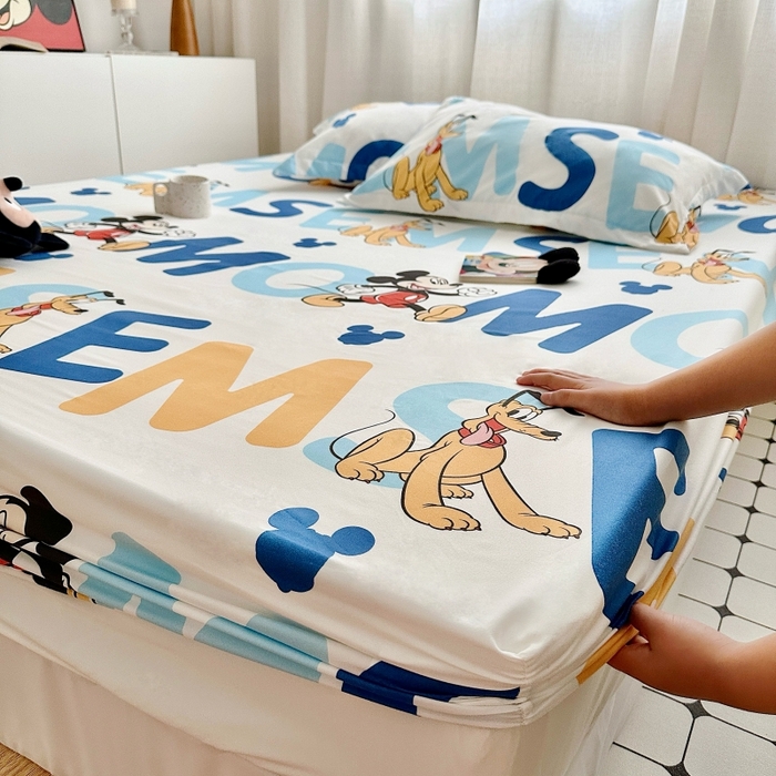 小叮当家纺仓储工厂店 2025新款迪士尼水洗棉床笠单品床笠床笠单件 米老鼠