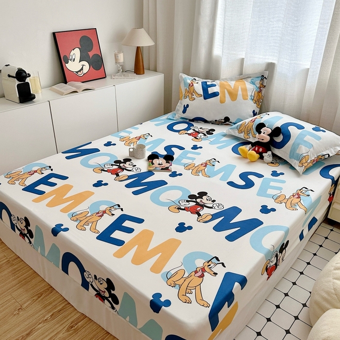 91家纺网 家纺一手货源 找家纺 小叮当家纺仓储工厂店 2025新款迪士尼水洗棉床笠单品床笠床笠单件 米老鼠