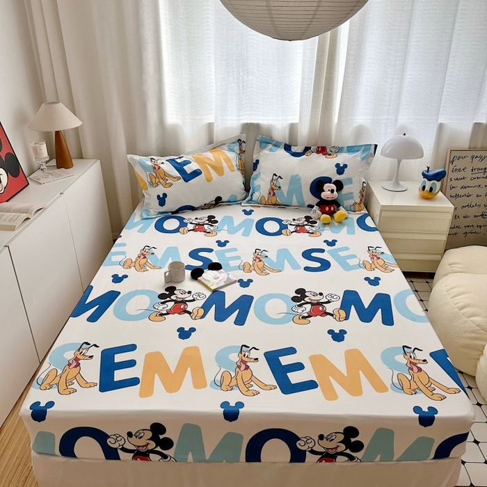 91家纺网 家纺一手货源 找家纺 小叮当家纺仓储工厂店 2025新款迪士尼水洗棉床笠单品床笠床笠单件 米老鼠