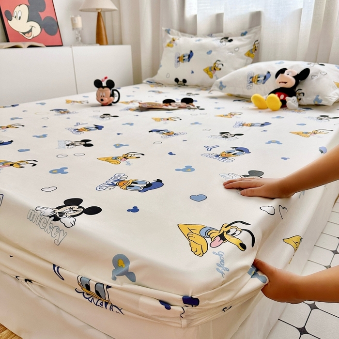 小叮当家纺仓储工厂店 2025新款迪士尼水洗棉床笠单品床笠床笠单件 米奇伙伴