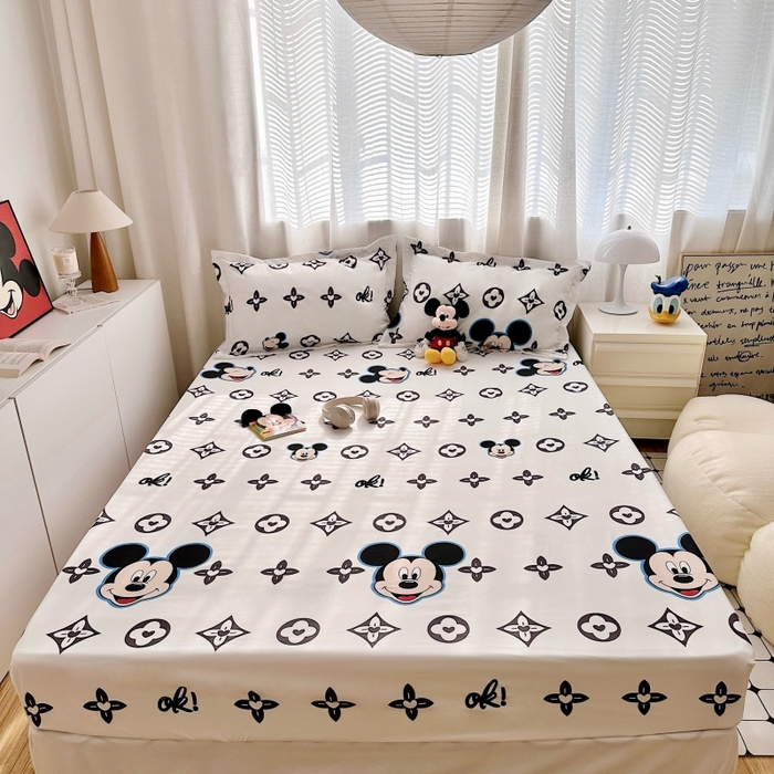 91家纺网 家纺一手货源 找家纺 小叮当家纺仓储工厂店 2025新款迪士尼水洗棉床笠单品床笠床笠单件 轻奢米奇