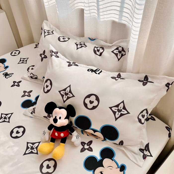 91家纺网 家纺一手货源 找家纺 小叮当家纺仓储工厂店 2025新款迪士尼水洗棉床笠单品床笠床笠单件 轻奢米奇