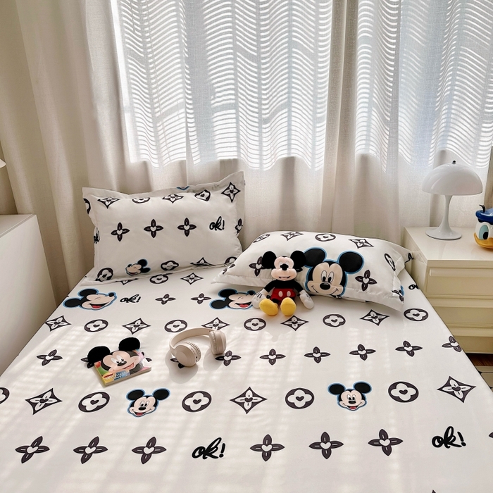 91家纺网 家纺一手货源 找家纺 小叮当家纺仓储工厂店 2025新款迪士尼水洗棉床笠单品床笠床笠单件 轻奢米奇