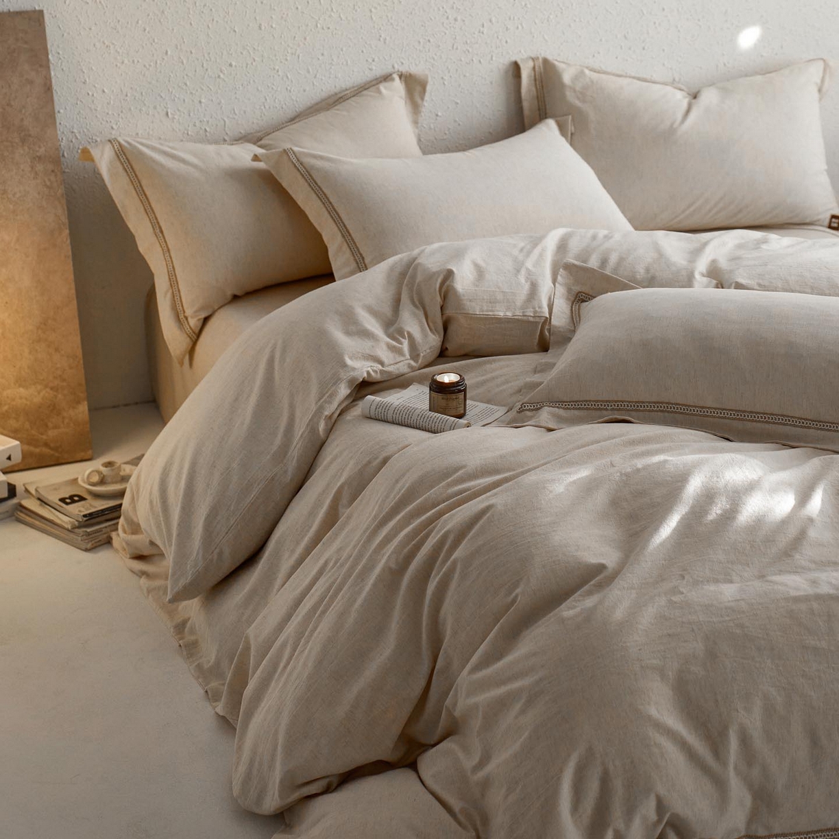 91家纺网 家纺一手货源 找家纺 （总）涵宸家纺 2025新款A类棉麻四件套-简慕