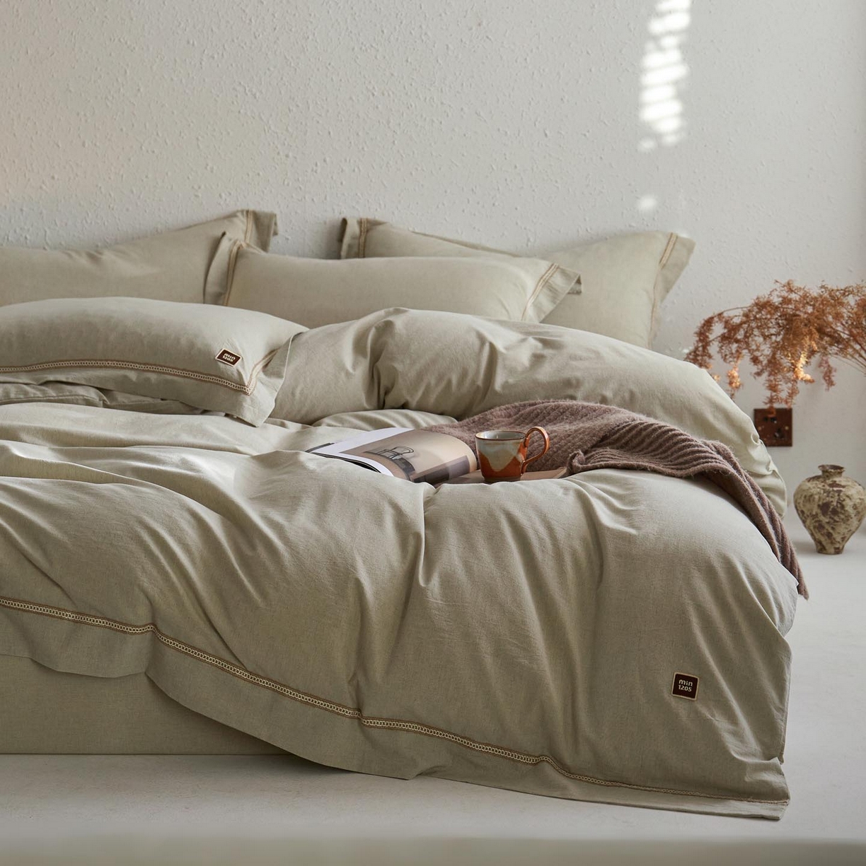 91家纺网 家纺一手货源 找家纺 （总）涵宸家纺 2025新款A类棉麻四件套-简慕