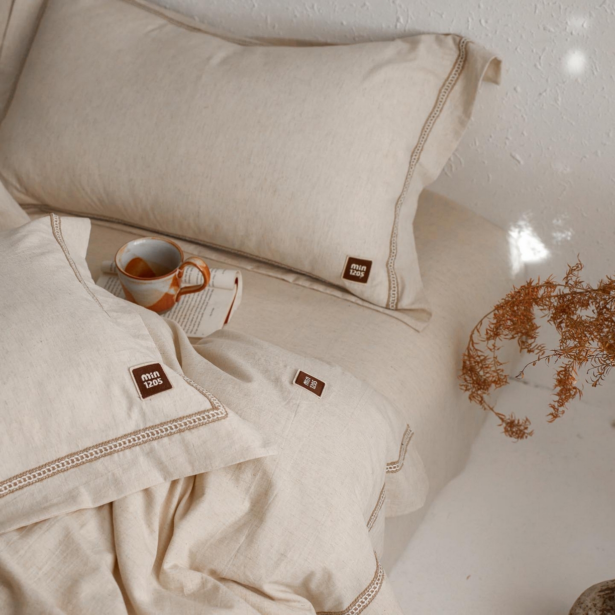 91家纺网 家纺一手货源 找家纺 （总）涵宸家纺 2025新款A类棉麻四件套-简慕