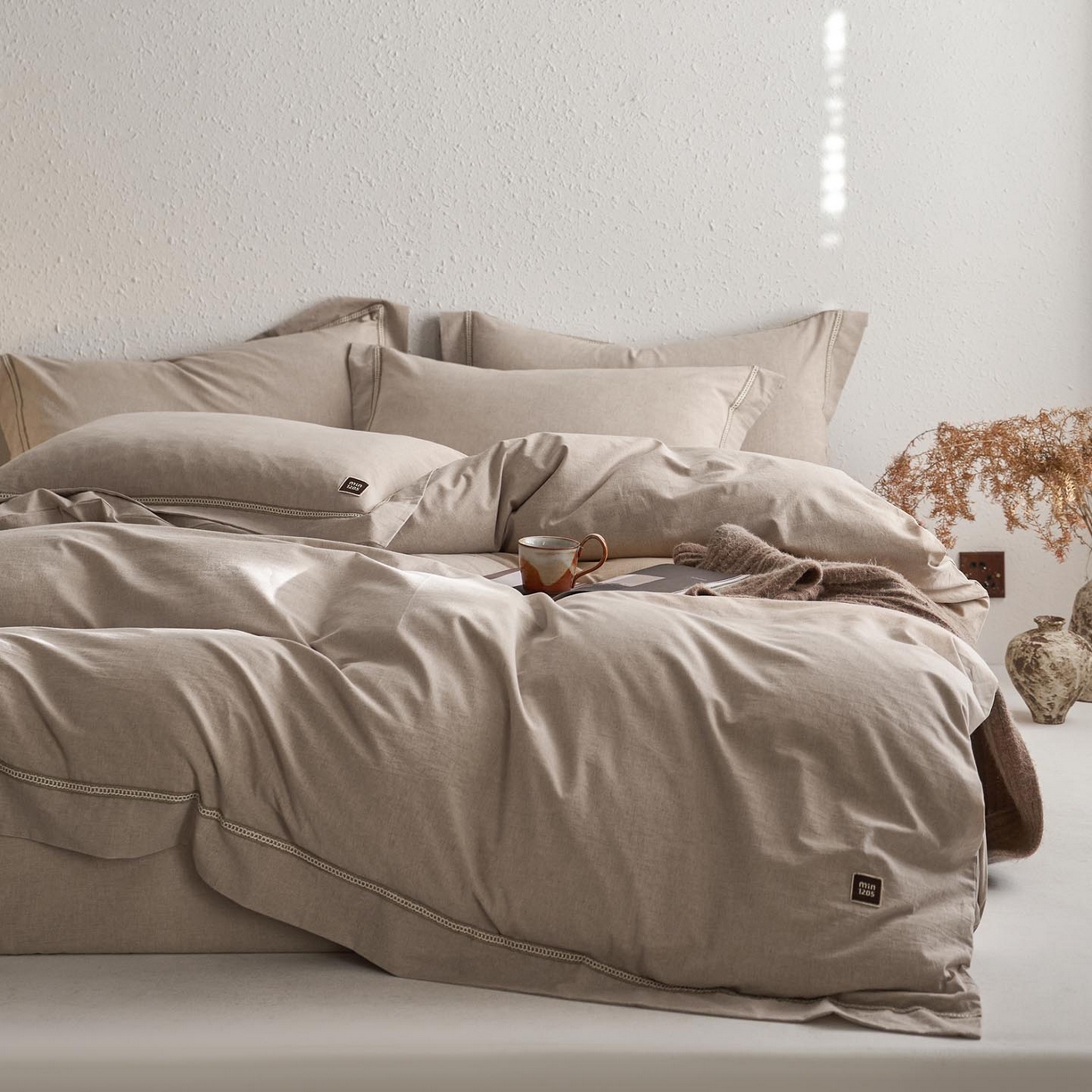 91家纺网 家纺一手货源 找家纺 （总）涵宸家纺 2025新款A类棉麻四件套-简慕