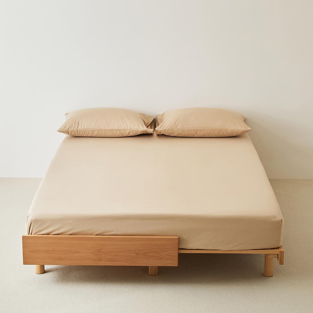 EH家居 2025新款全棉磨毛纯色单床笠-云栖系列 布丁咖