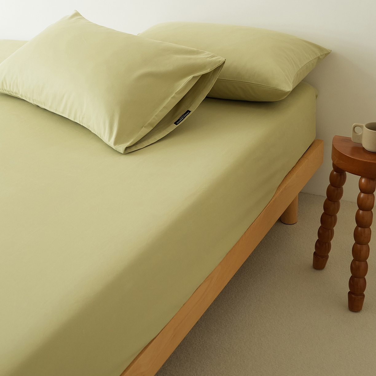 91家纺网 家纺一手货源 找家纺 EH家居 2025新款全棉磨毛纯色单床笠-云栖系列 苍葭青