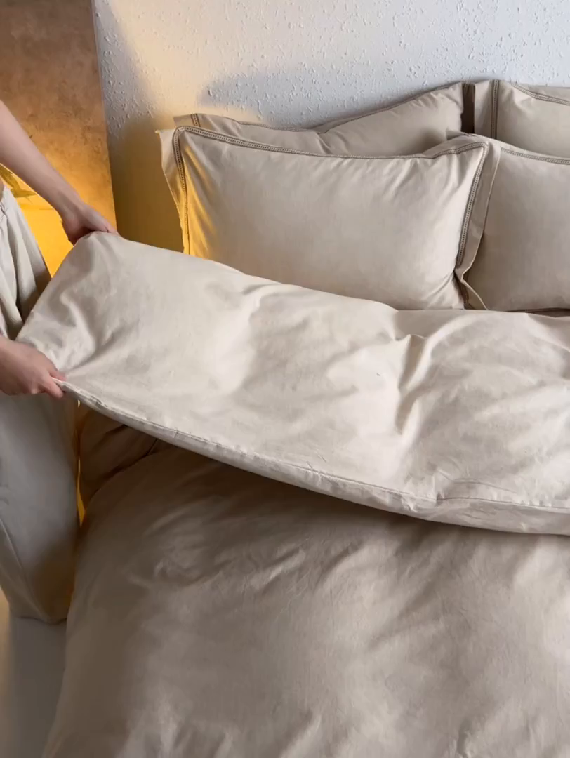 91家纺网 家纺一手货源 找家纺 （总）涵宸家纺 2025新款A类棉麻四件套-简慕