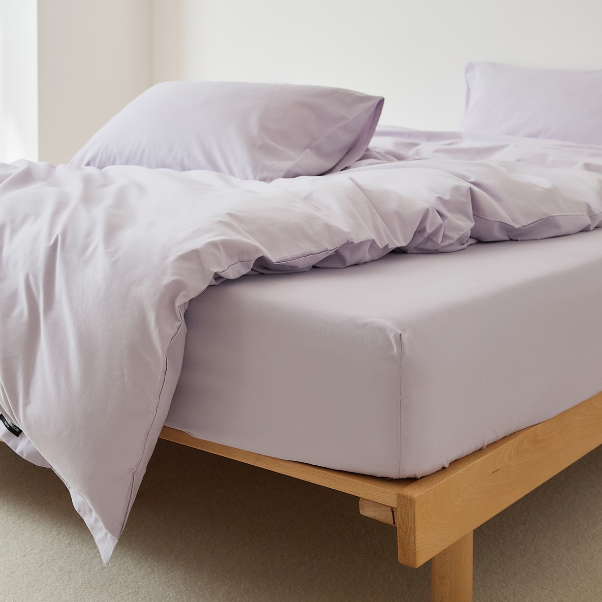 91家纺网 家纺一手货源 找家纺 EH家居 2025新款全棉磨毛纯色单床笠-云栖系列 兰冰紫