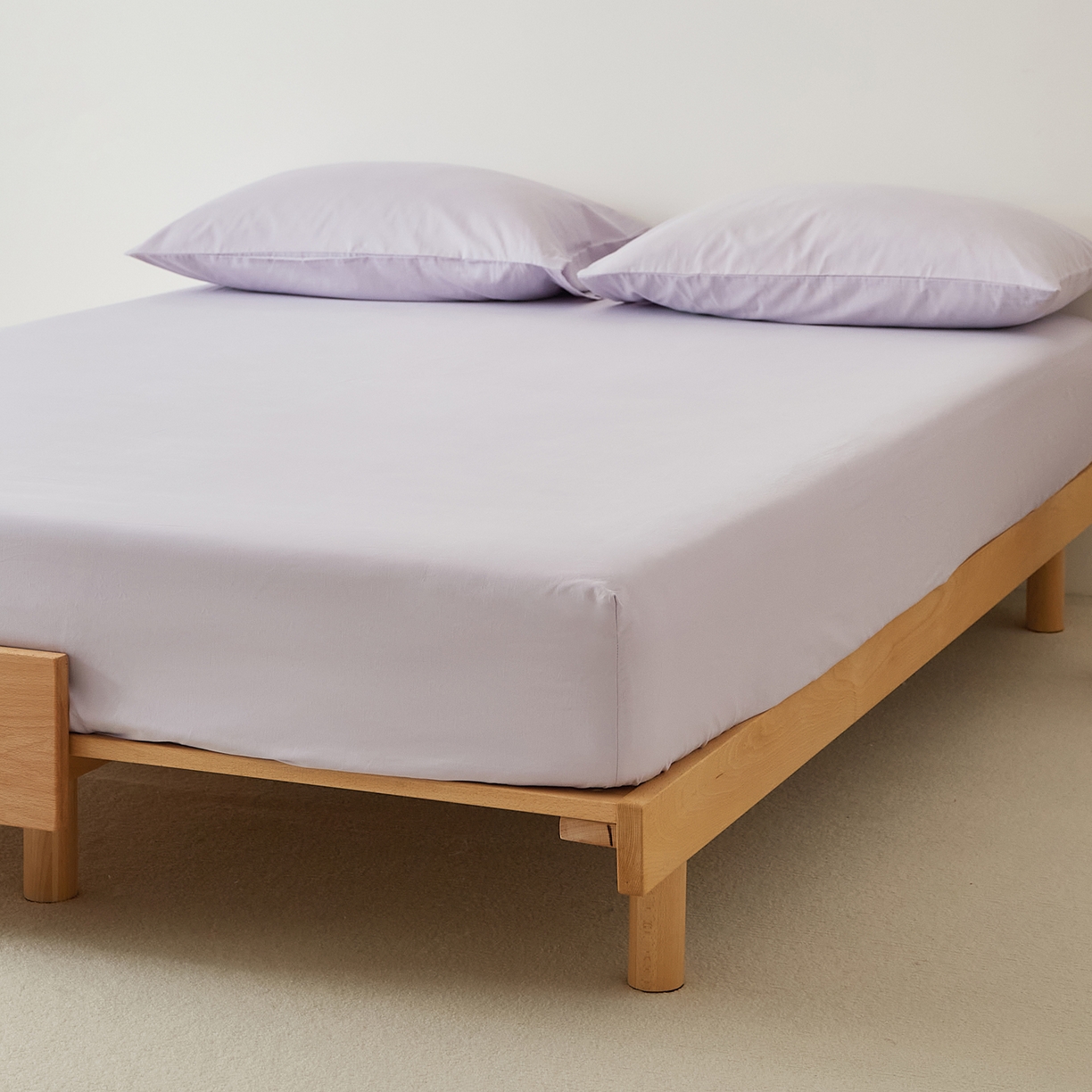 91家纺网 家纺一手货源 找家纺 EH家居 2025新款全棉磨毛纯色单床笠-云栖系列 兰冰紫