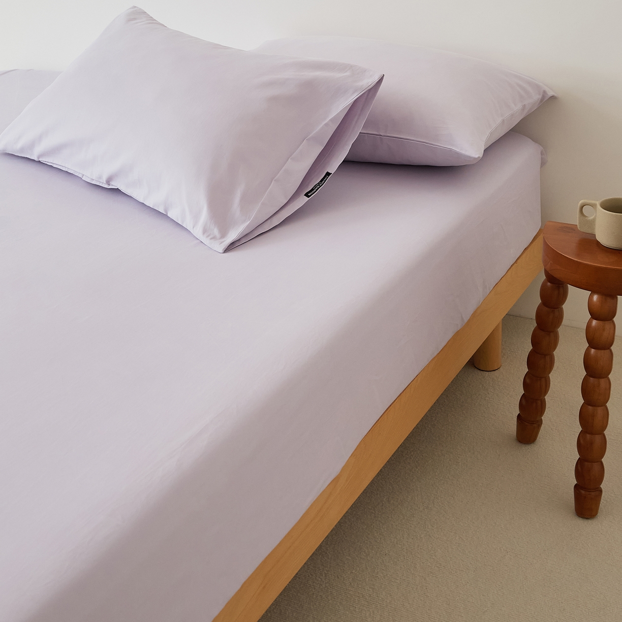 91家纺网 家纺一手货源 找家纺 EH家居 2025新款全棉磨毛纯色单床笠-云栖系列 兰冰紫