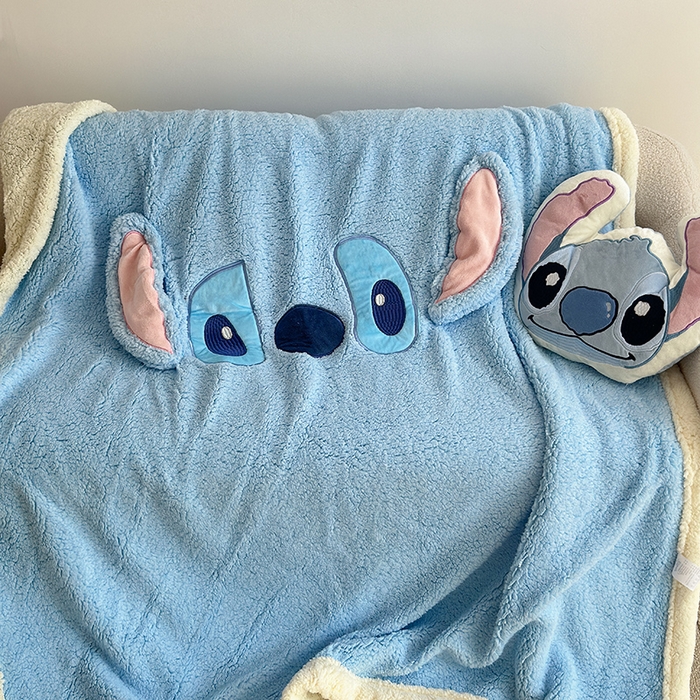 91家纺网 家纺一手货源 找家纺 小叮当家纺仓储工厂店 2025新款A类母婴级迪士尼毛毯牛奶绒毯珊瑚绒毛毯沙发毯盖毯雪花绒毛毯午睡毯子 贴布绣-史迪仔