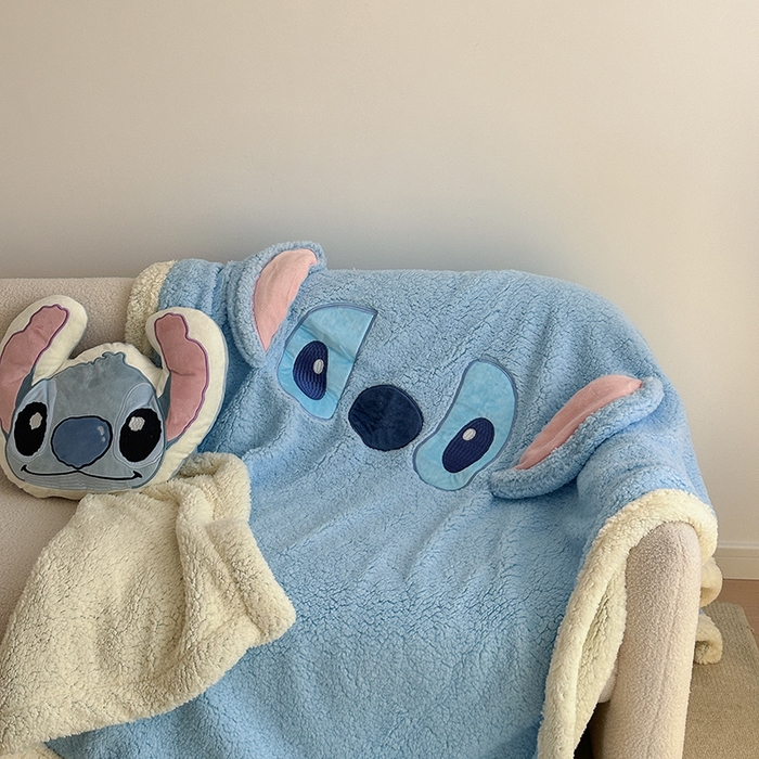 91家纺网 家纺一手货源 找家纺 小叮当家纺仓储工厂店 2025新款A类母婴级迪士尼毛毯牛奶绒毯珊瑚绒毛毯沙发毯盖毯雪花绒毛毯午睡毯子 贴布绣-史迪仔