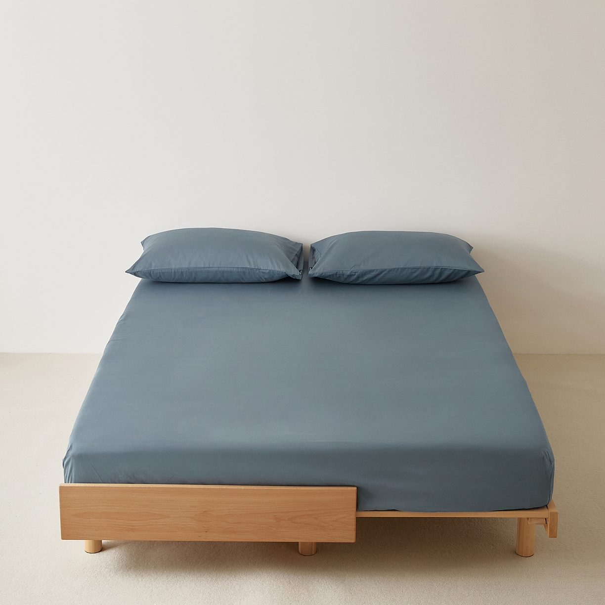 EH家居 2025新款全棉磨毛纯色单床笠-云栖系列 南菲蓝