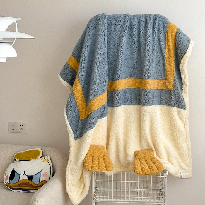 91家纺网 家纺一手货源 找家纺 小叮当家纺仓储工厂店 2025新款A类母婴级迪士尼毛毯牛奶绒毯珊瑚绒毛毯沙发毯盖毯雪花绒毛毯午睡毯子 贴布绣-唐老鸭