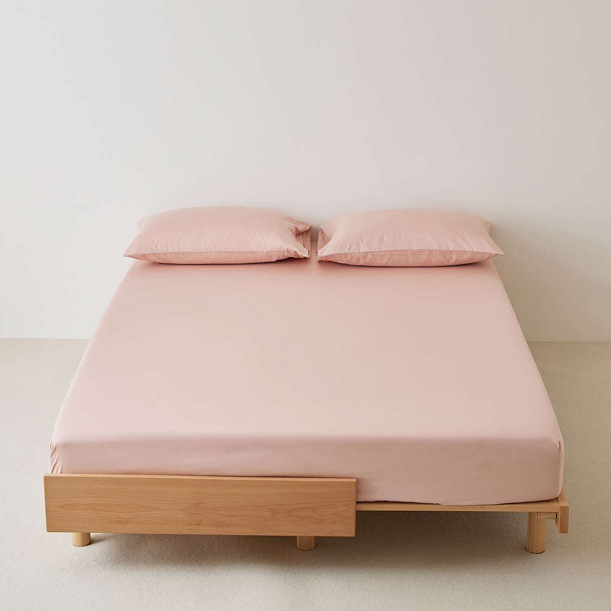 EH家居 2025新款全棉磨毛纯色单床笠-云栖系列 水粉