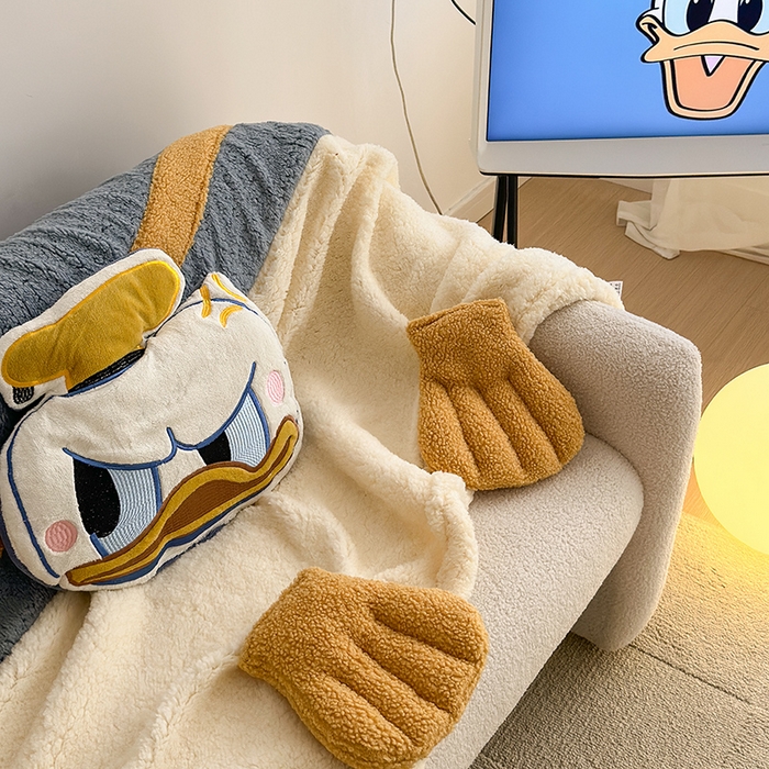 91家纺网 家纺一手货源 找家纺 小叮当家纺仓储工厂店 2025新款A类母婴级迪士尼毛毯牛奶绒毯珊瑚绒毛毯沙发毯盖毯雪花绒毛毯午睡毯子 贴布绣-唐老鸭