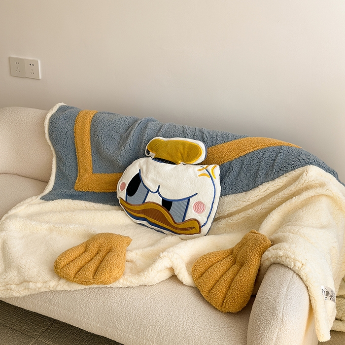 91家纺网 家纺一手货源 找家纺 小叮当家纺仓储工厂店 2025新款A类母婴级迪士尼毛毯牛奶绒毯珊瑚绒毛毯沙发毯盖毯雪花绒毛毯午睡毯子 贴布绣-唐老鸭