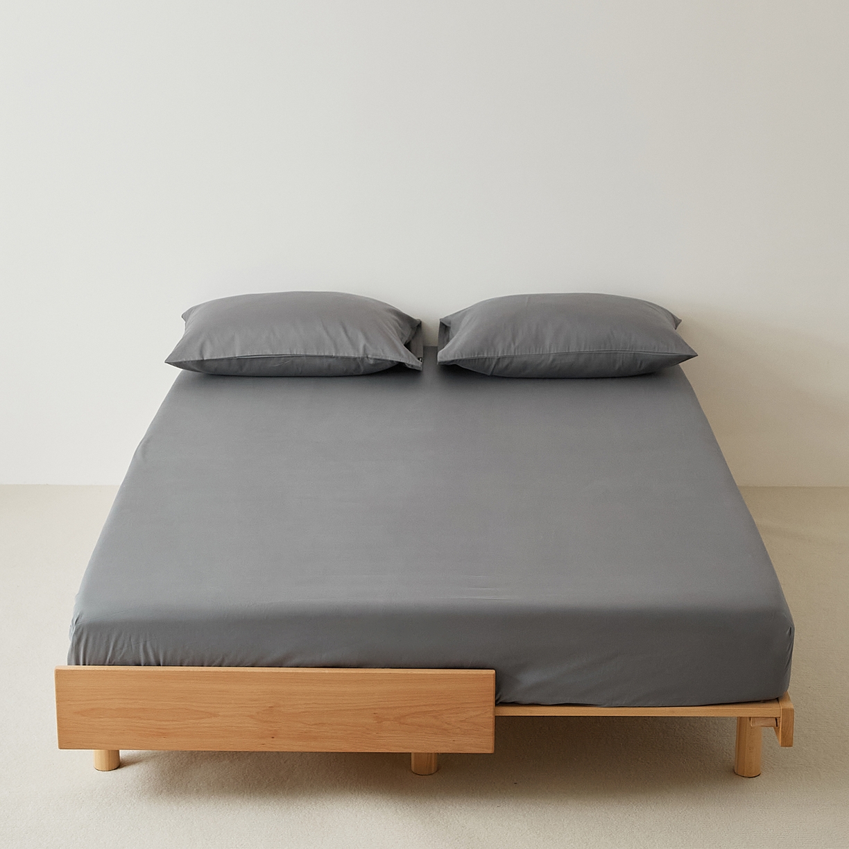 EH家居 2025新款全棉磨毛纯色单床笠-云栖系列 银河灰