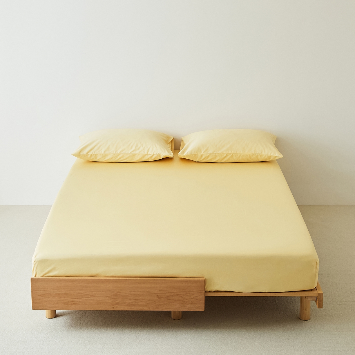 EH家居 2025新款全棉磨毛纯色单床笠-云栖系列 樱黄