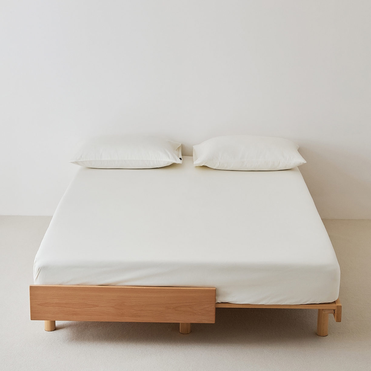 EH家居 2025新款全棉磨毛纯色单床笠-云栖系列 羽白