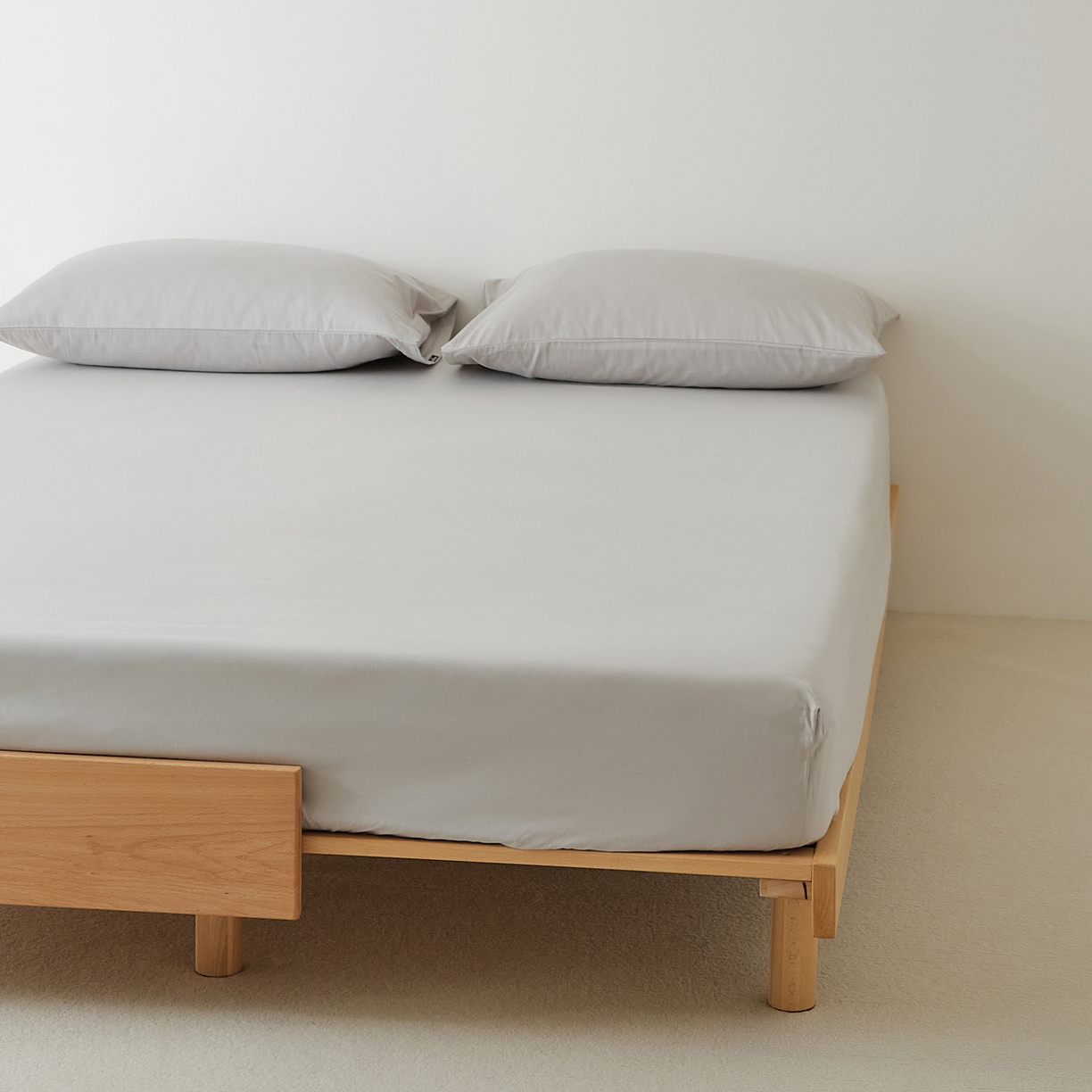 91家纺网 家纺一手货源 找家纺 EH家居 2025新款全棉磨毛纯色单床笠-云栖系列 云灰色