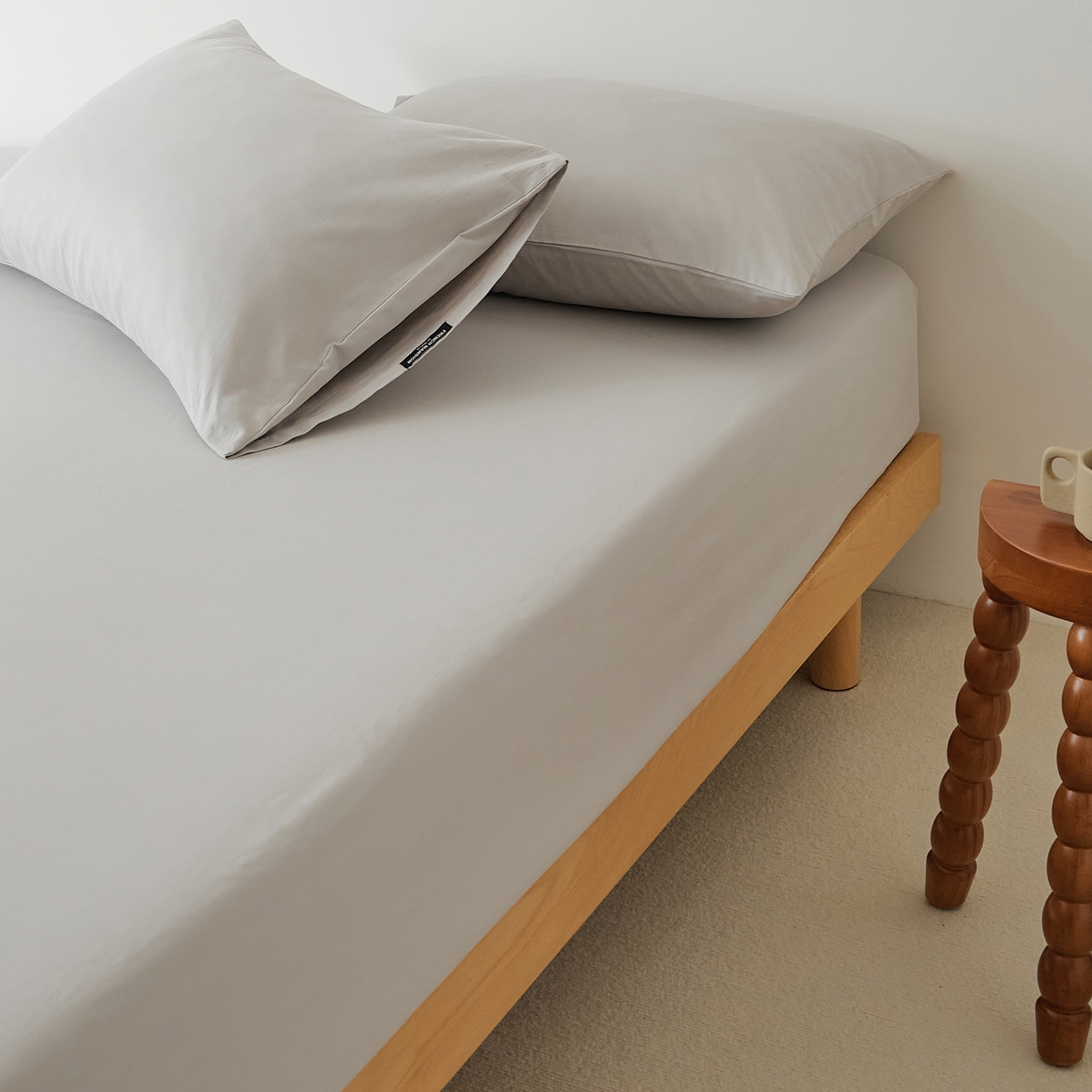 91家纺网 家纺一手货源 找家纺 EH家居 2025新款全棉磨毛纯色单床笠-云栖系列 云灰色