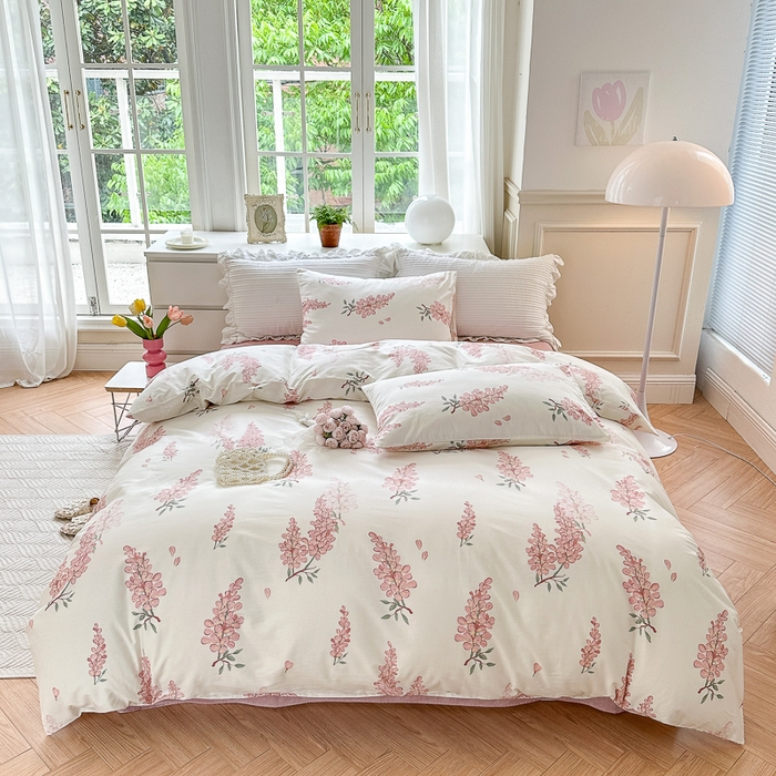 91家纺网 家纺一手货源 找家纺 （总）小叮当家纺仓储工厂店 2025新款A类母婴级40支13372纯棉全棉四件套学生三件套花卉简约宿舍床