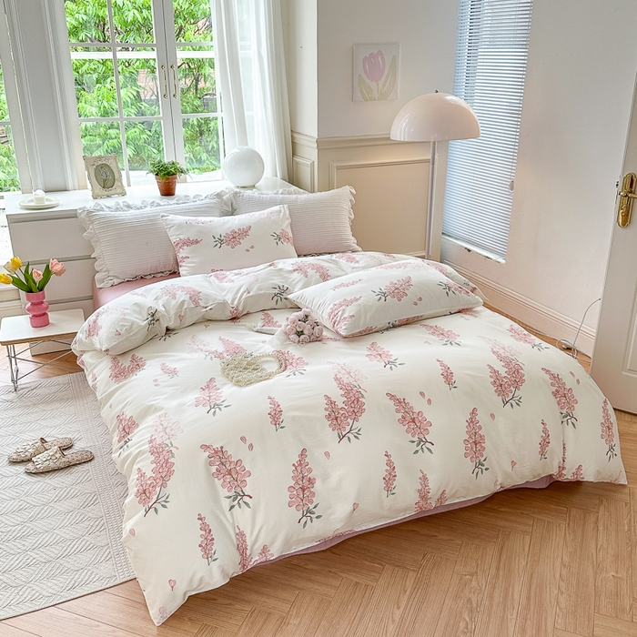 91家纺网 家纺一手货源 找家纺 （总）小叮当家纺仓储工厂店 2025新款A类母婴级40支13372纯棉全棉四件套学生三件套花卉简约宿舍床