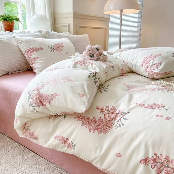 91家纺网 家纺一手货源 找家纺 （总）小叮当家纺仓储工厂店 2025新款A类母婴级40支13372纯棉全棉四件套学生三件套花卉简约宿舍床