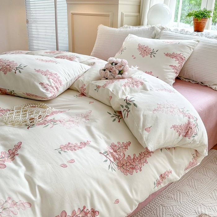 91家纺网 家纺一手货源 找家纺 （总）小叮当家纺仓储工厂店 2025新款A类母婴级40支13372纯棉全棉四件套学生三件套花卉简约宿舍床