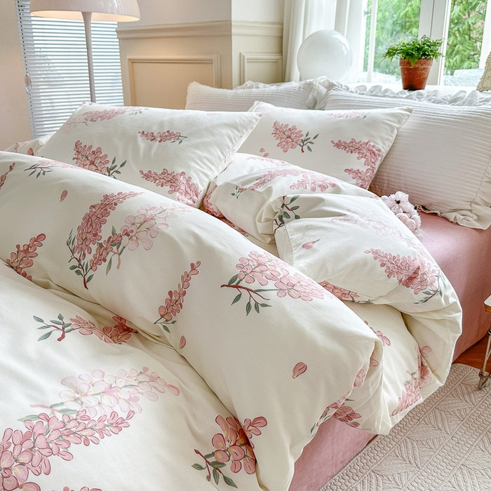 91家纺网 家纺一手货源 找家纺 （总）小叮当家纺仓储工厂店 2025新款A类母婴级40支13372纯棉全棉四件套学生三件套花卉简约宿舍床