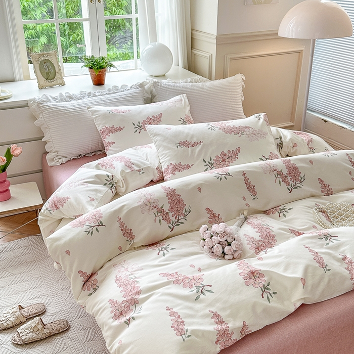 91家纺网 家纺一手货源 找家纺 （总）小叮当家纺仓储工厂店 2025新款A类母婴级40支13372纯棉全棉四件套学生三件套花卉简约宿舍床