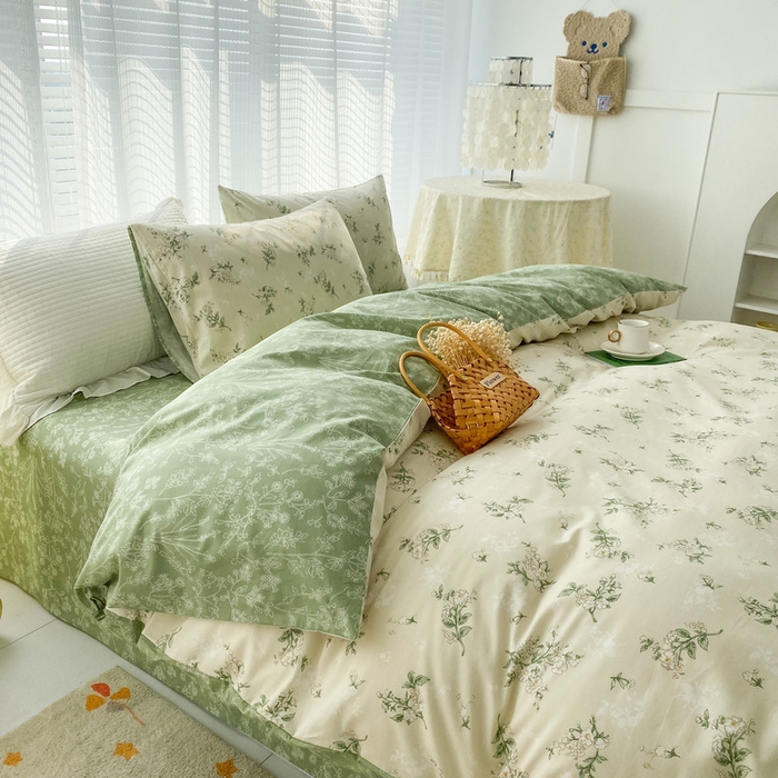 91家纺网 家纺一手货源 找家纺 （总）小叮当家纺仓储工厂店 2025新款A类母婴级40支13372纯棉全棉四件套学生三件套花卉简约宿舍床