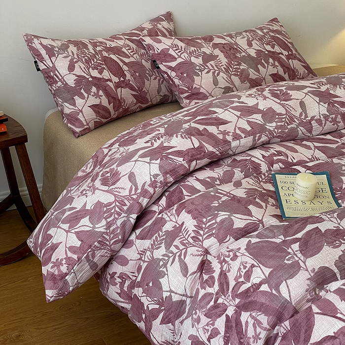 91家纺网 家纺一手货源 找家纺 一比一家纺 2025秋冬新款高克重棉麻原麻复古诧季风原麻四件套-简单款 安缦