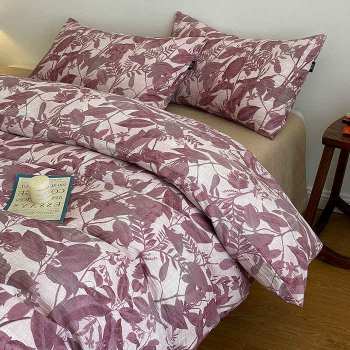 91家纺网 家纺一手货源 找家纺 一比一家纺 2025秋冬新款高克重棉麻原麻复古诧季风原麻四件套-简单款 安缦