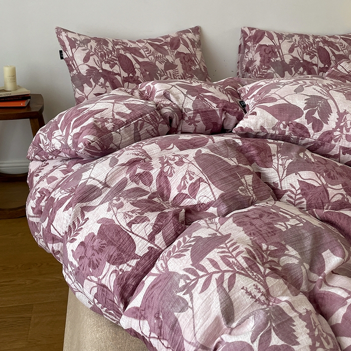 91家纺网 家纺一手货源 找家纺 一比一家纺 2025秋冬新款高克重棉麻原麻复古诧季风原麻四件套-简单款 安缦