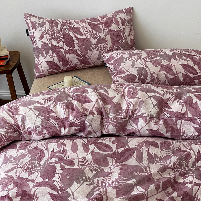 91家纺网 家纺一手货源 找家纺 一比一家纺 2025秋冬新款高克重棉麻原麻复古诧季风原麻四件套-简单款 安缦