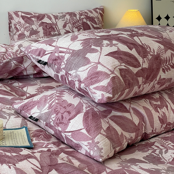 91家纺网 家纺一手货源 找家纺 一比一家纺 2025秋冬新款高克重棉麻原麻复古诧季风原麻四件套-简单款 安缦