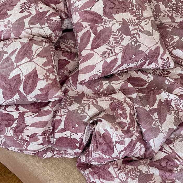 91家纺网 家纺一手货源 找家纺 一比一家纺 2025秋冬新款高克重棉麻原麻复古诧季风原麻四件套-简单款 安缦