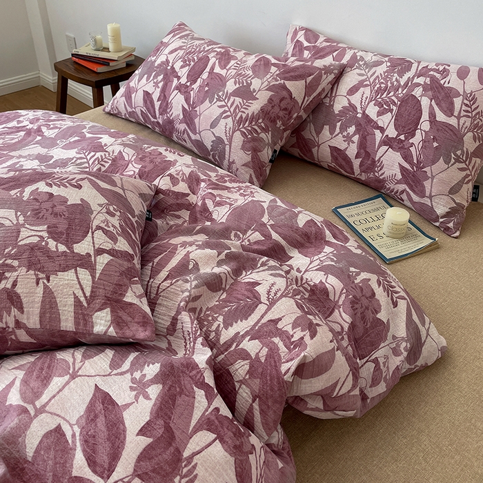 91家纺网 家纺一手货源 找家纺 一比一家纺 2025秋冬新款高克重棉麻原麻复古诧季风原麻四件套-简单款 安缦