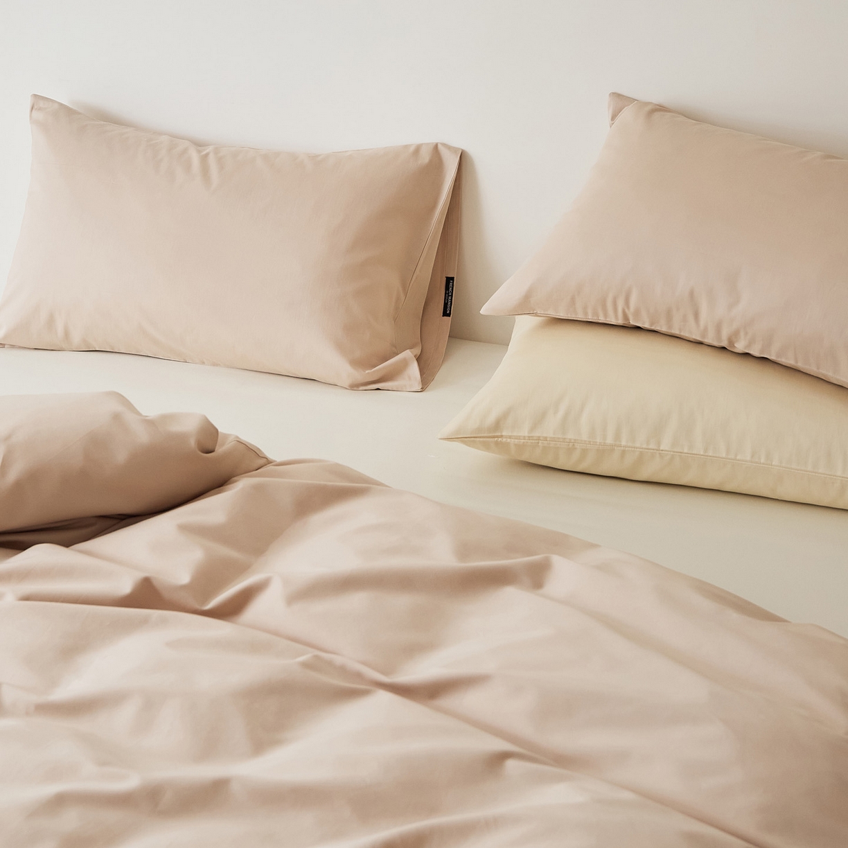 91家纺网 家纺一手货源 找家纺 EH家居 2025新款全棉磨毛纯色单枕套-云栖系列 云栖-西洋灰粉