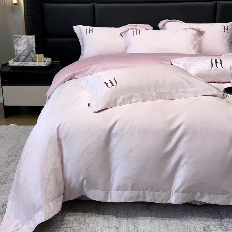 91家纺网 家纺一手货源 找家纺 （总）轻奢风A类贡缎长绒棉提花四件套丝滑裸睡全工艺床单床笠轻奢风爆款天丝床上用品