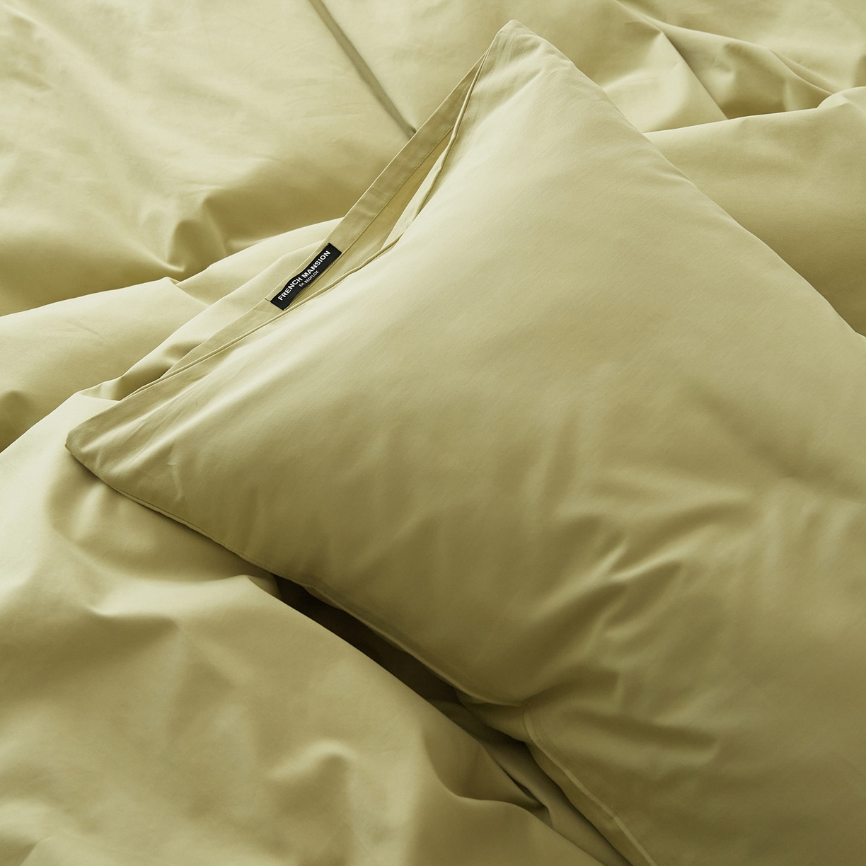 91家纺网 家纺一手货源 找家纺 EH家居 2025新款全棉磨毛纯色单枕套-云栖系列 云栖-苍葭青