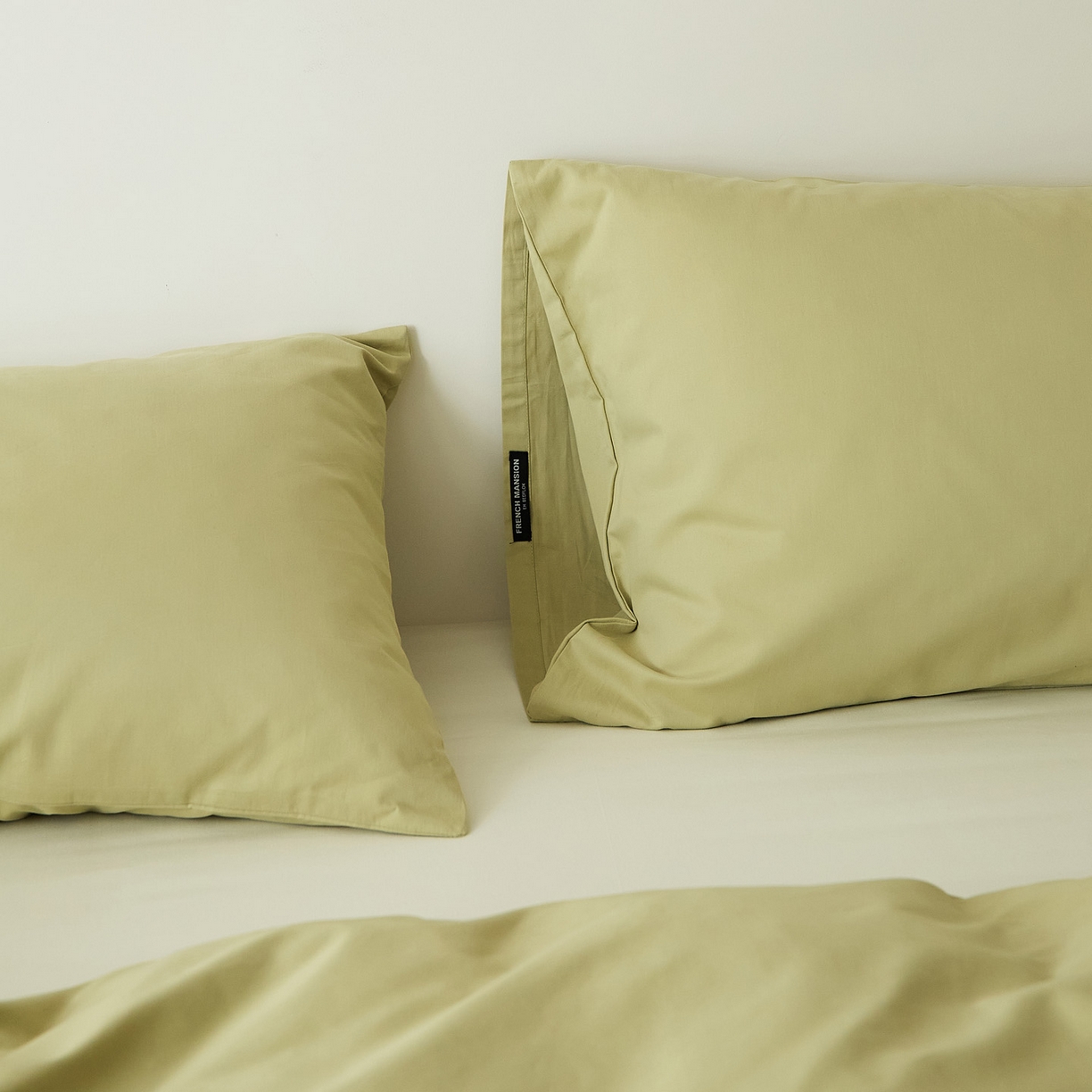 91家纺网 家纺一手货源 找家纺 EH家居 2025新款全棉磨毛纯色单枕套-云栖系列 云栖-苍葭青