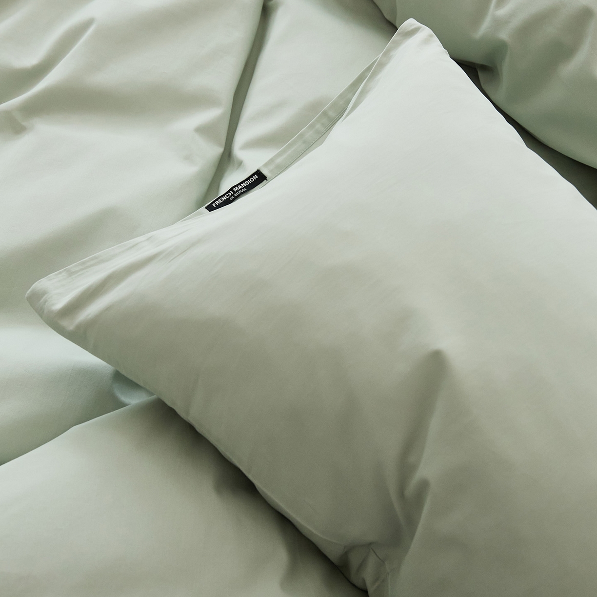 91家纺网 家纺一手货源 找家纺 EH家居 2025新款全棉磨毛纯色单枕套-云栖系列 云栖-景蓝色