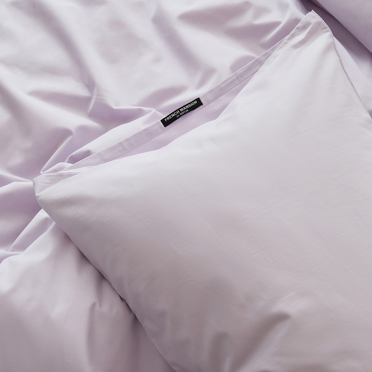 91家纺网 家纺一手货源 找家纺 EH家居 2025新款全棉磨毛纯色单枕套-云栖系列 云栖-兰冰紫