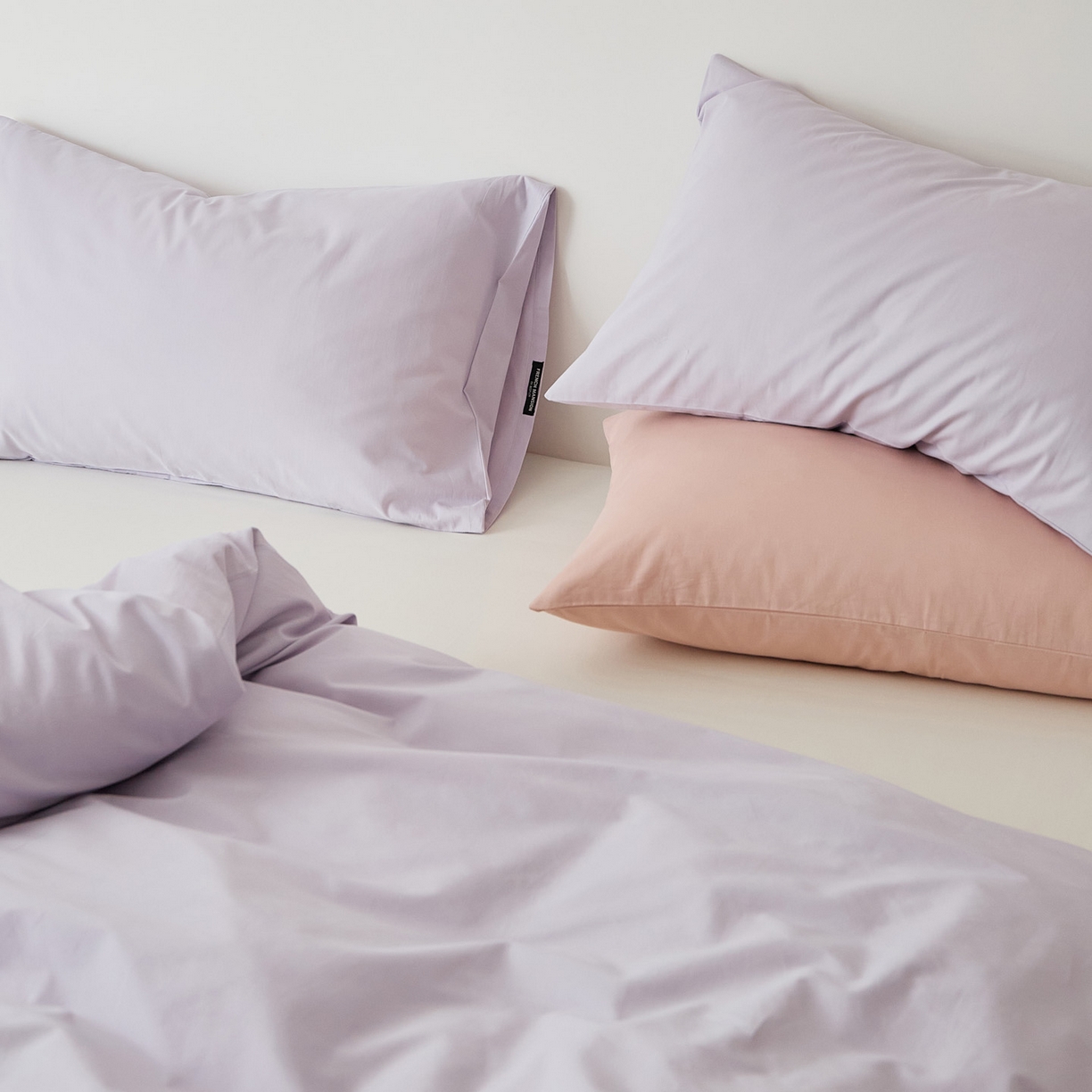 91家纺网 家纺一手货源 找家纺 EH家居 2025新款全棉磨毛纯色单枕套-云栖系列 云栖-兰冰紫